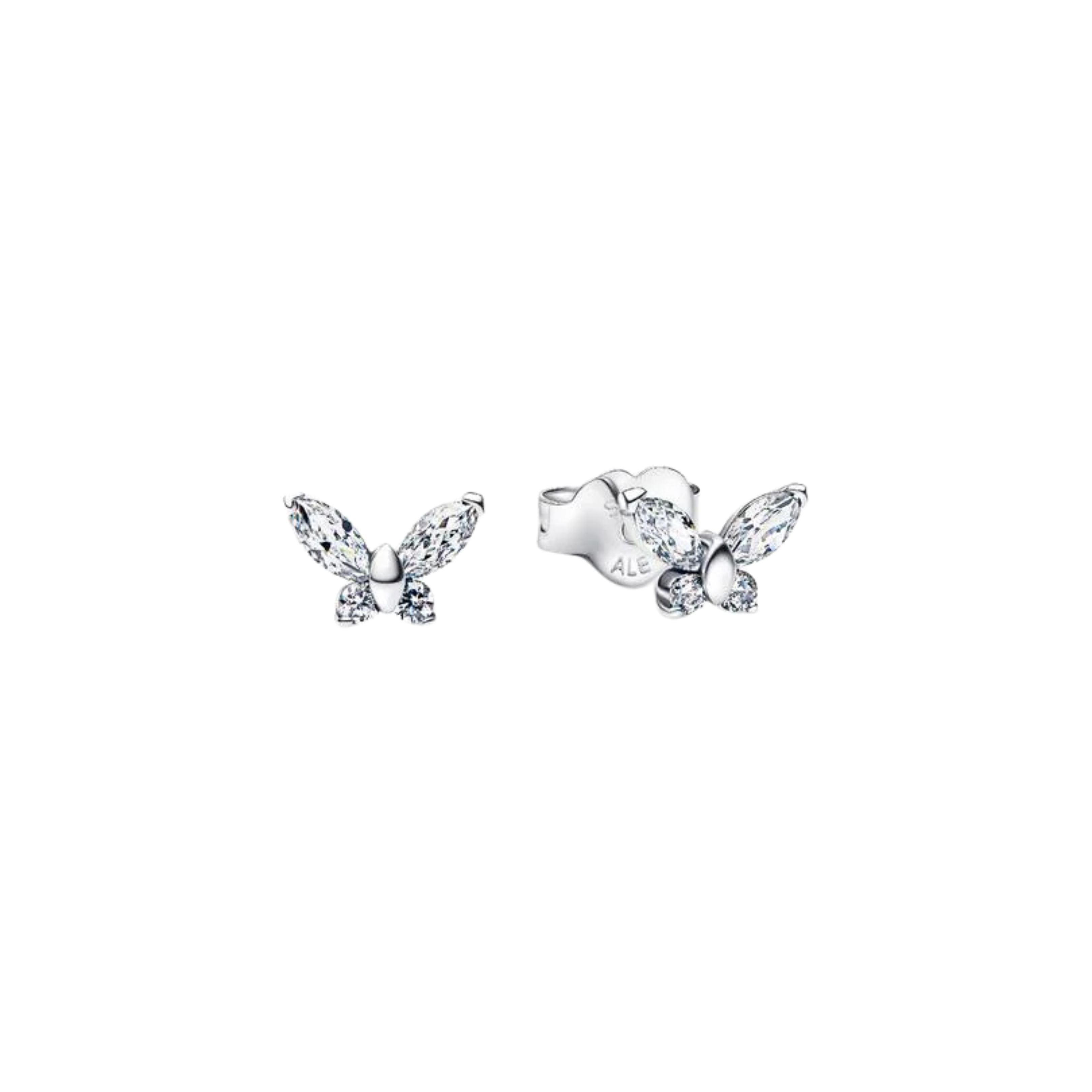 Pendientes de plata de ley 925 con forma de corazón, mariposa y cinta