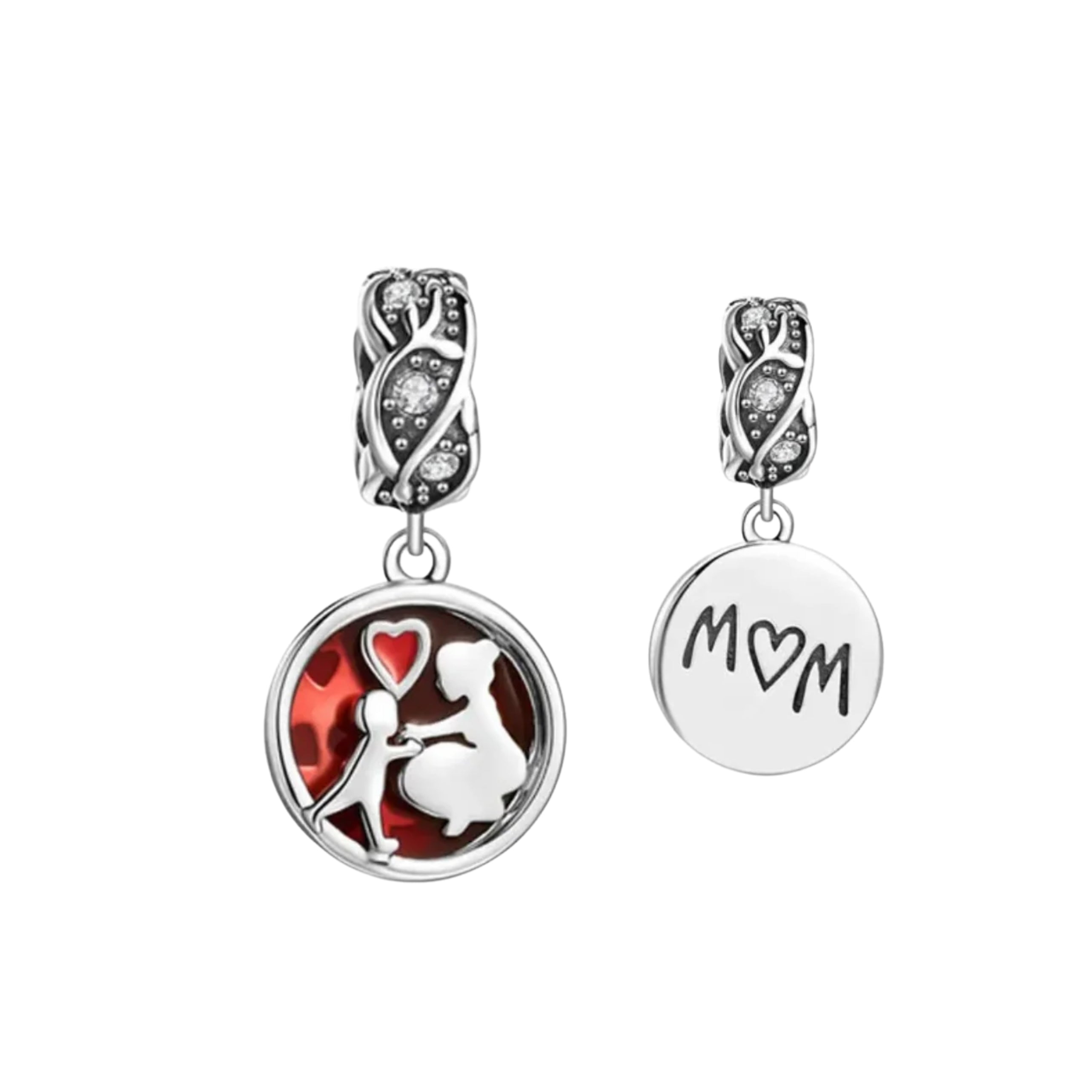 Dijes para pulsera de plata de ley 925: corazón, amor, mamá, bonitos dijes colgantes