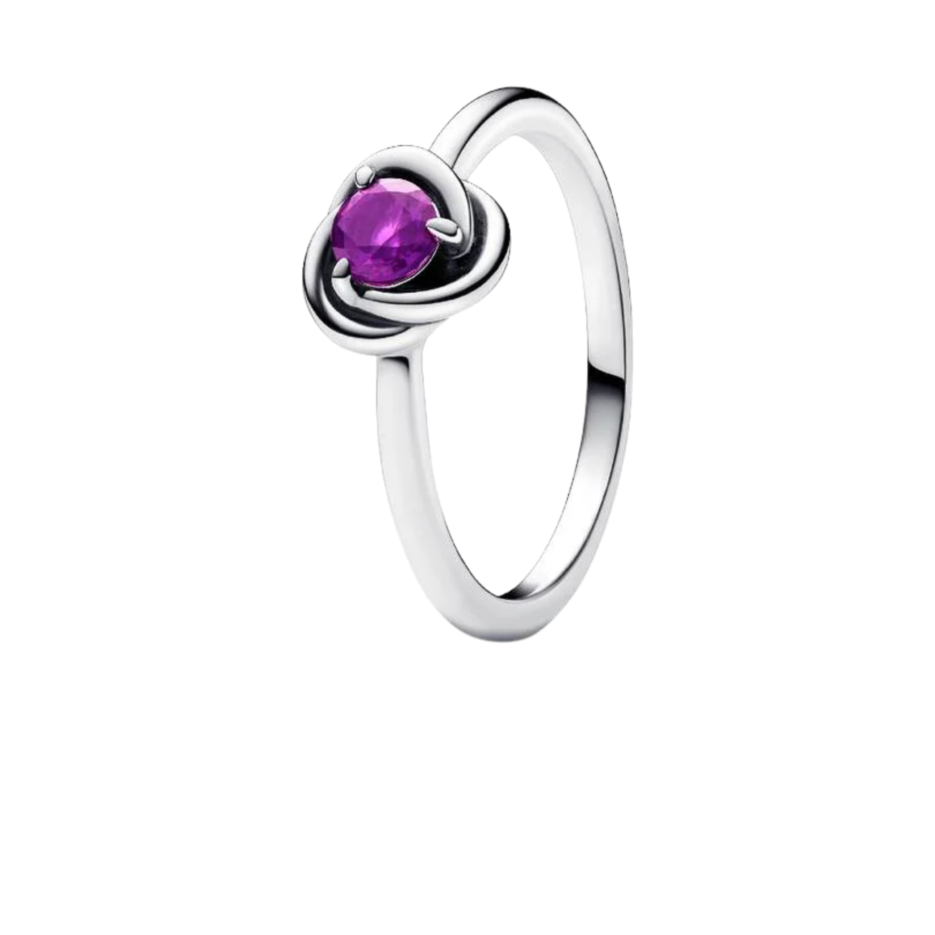 Anillo de eternidad con piedra de nacimiento en plata de ley 925