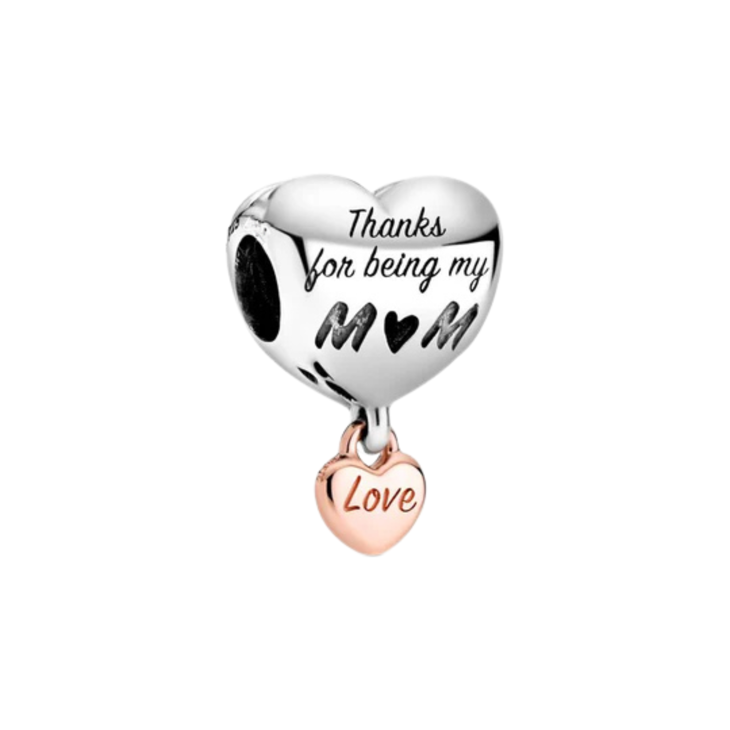 Abalorios con diseño de amor y familia para pulseras | Dijes de mamá, mejor amiga, corazón y oro rosa | Regalo para mujeres