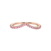 Women's Gold & Rose Gold Stackable Rings – Sparkling CZ Eternity Bands, V Shaped Wishbone Rings, Dainty Wedding Bands, Elegant Fashion Jewelry Gifts for Her