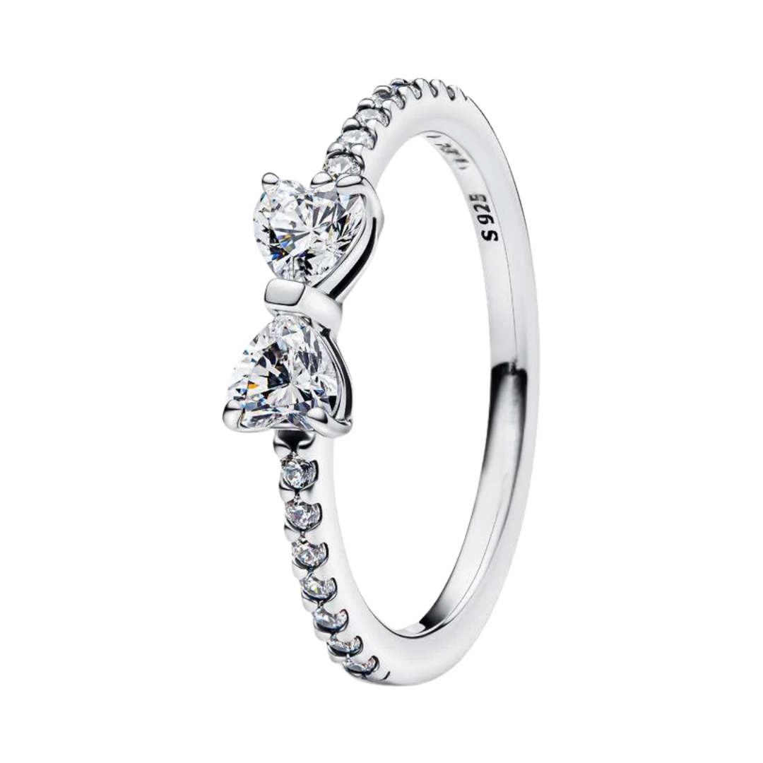 Anillos de eternidad/mariposa/cinta de plata de ley 925 con circonitas cúbicas