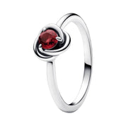 Anillo de eternidad con piedra de nacimiento en plata de ley 925