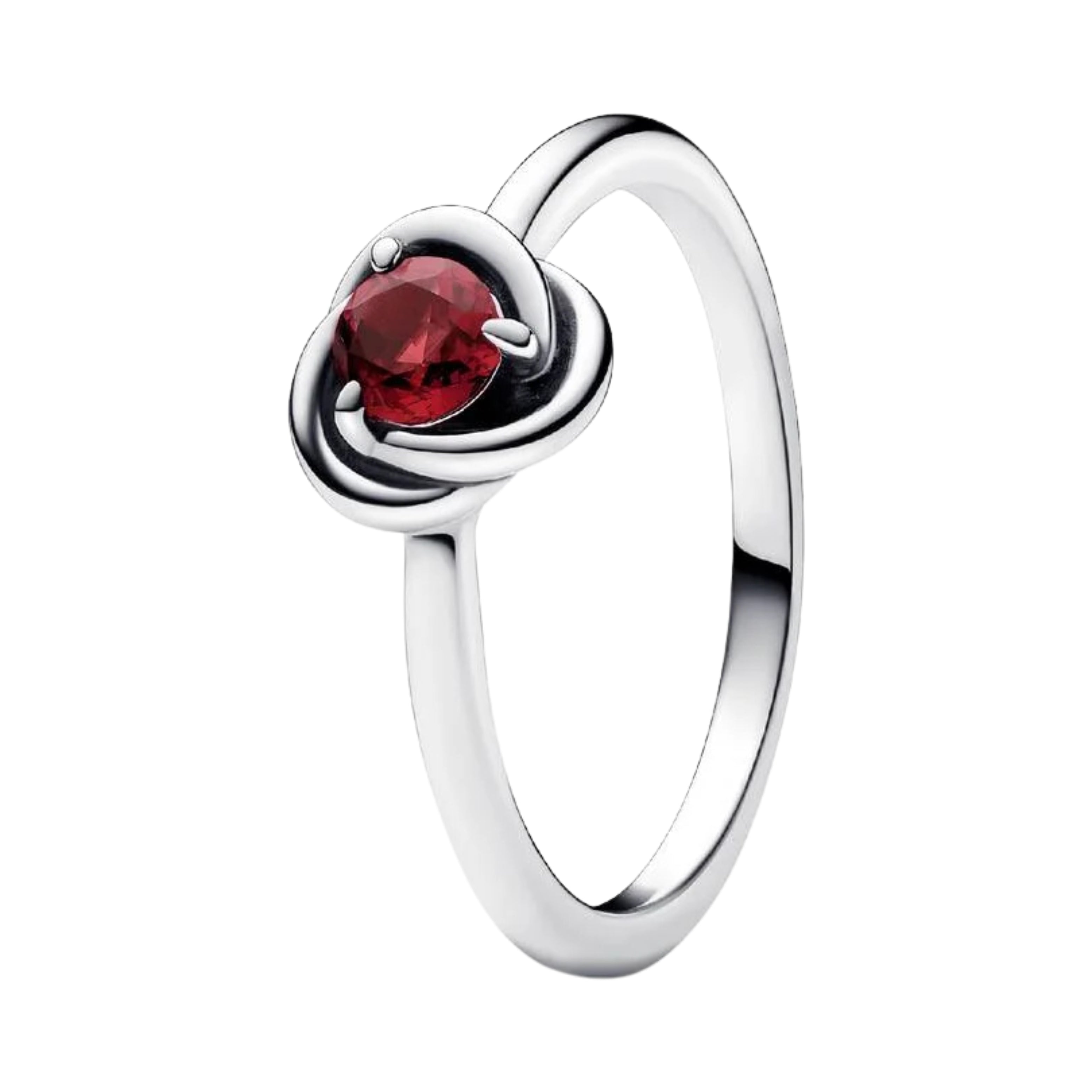 Anillo de eternidad con piedra de nacimiento en plata de ley 925