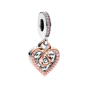 Abalorios de charms de amor y pareja para pulsera | Charms de corazón, candado, campana y oro rosa | Regalo de joyería romántica para mujer