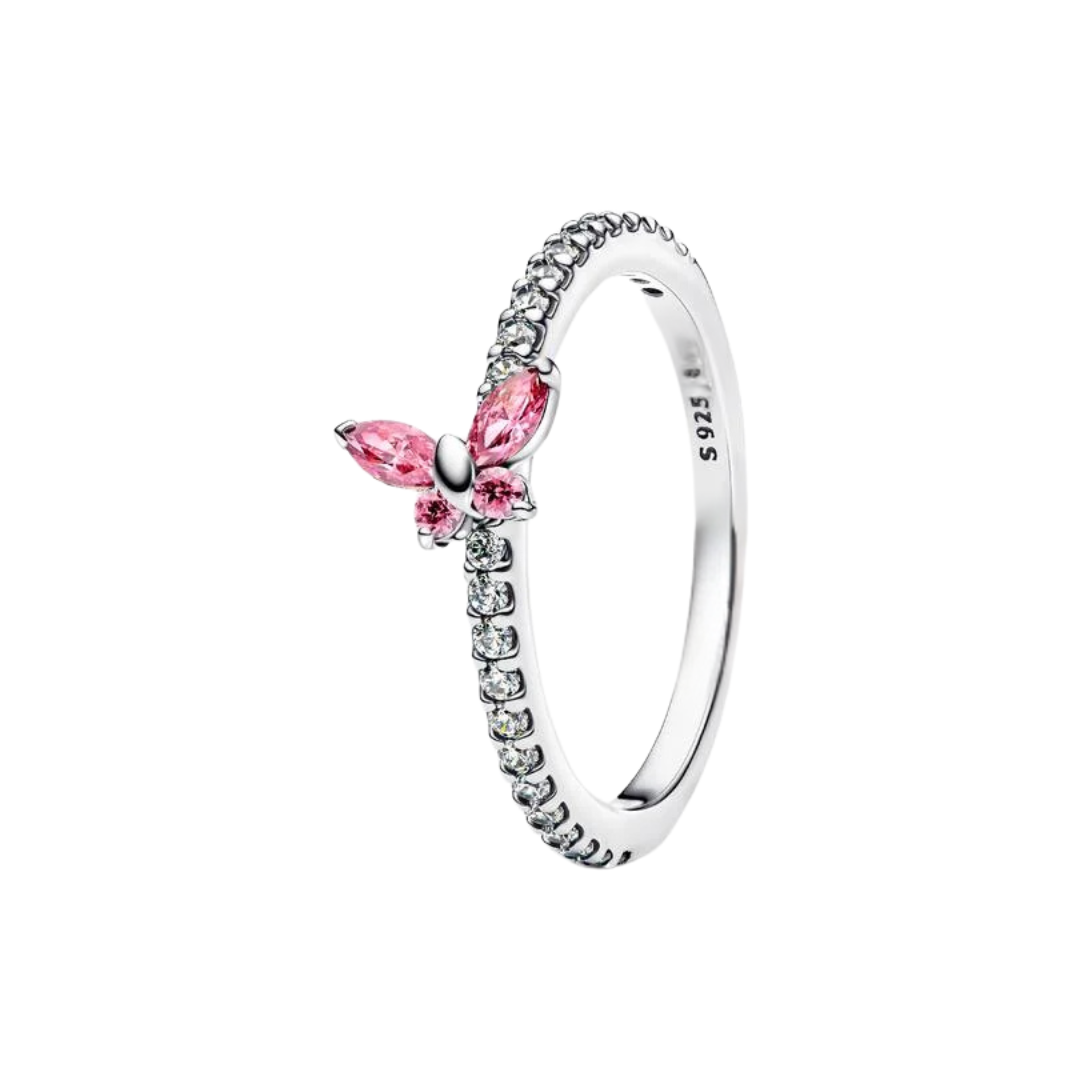 Anillos de eternidad/mariposa/cinta de plata de ley 925 con circonitas cúbicas