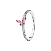 Anillos de eternidad/mariposa/cinta de plata de ley 925 con circonitas cúbicas