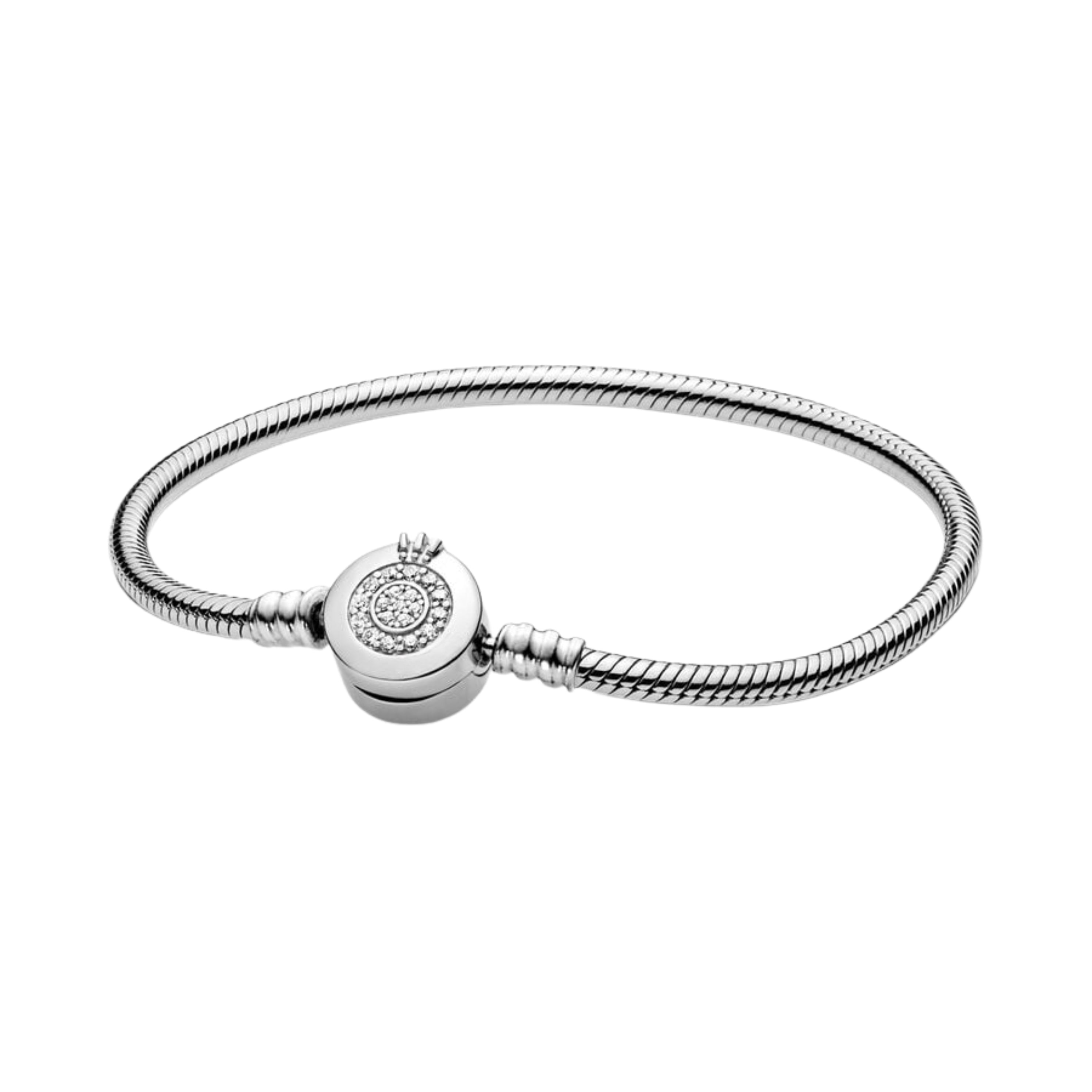 Sterling Silver Charm Bracelet | Compatible with European Style Charms | Classic Snake Chain