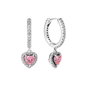 Pendientes de plata de ley 925 con forma de corazón, mariposa y cinta