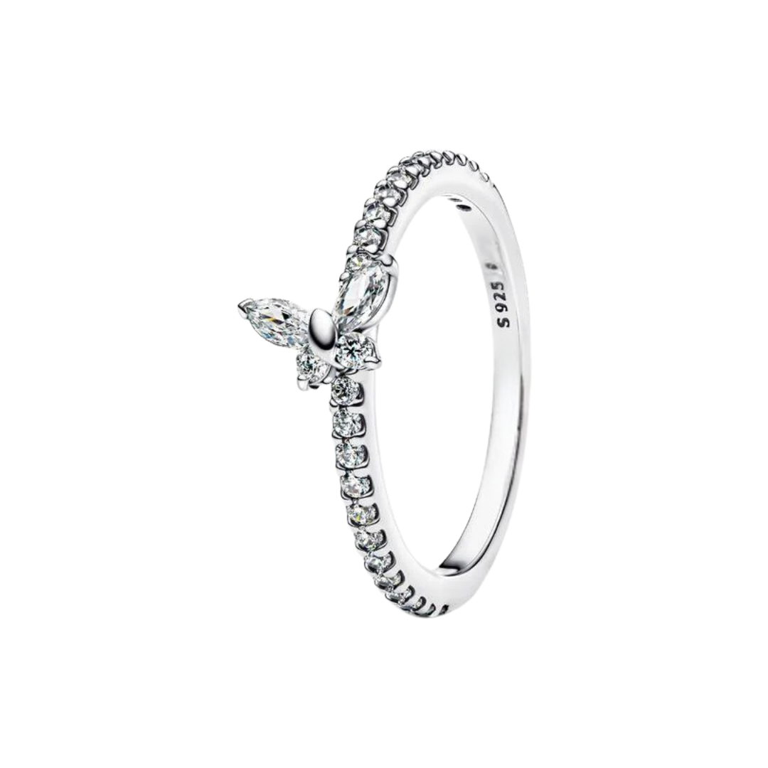 Anillos de eternidad/mariposa/cinta de plata de ley 925 con circonitas cúbicas