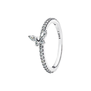 Anillos de eternidad/mariposa/cinta de plata de ley 925 con circonitas cúbicas
