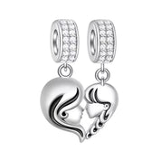 Dijes para pulsera de plata de ley 925: corazón, amor, mamá, bonitos dijes colgantes