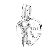 Abalorios con dijes de amor y amistad para pulsera | Corazón, regalo, llave y dijes significativos | Regalo de joyería para mujer
