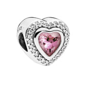 Precioso dije de plata de ley 925 para pulsera: corazón, corona y ojo malvado. Regalo.