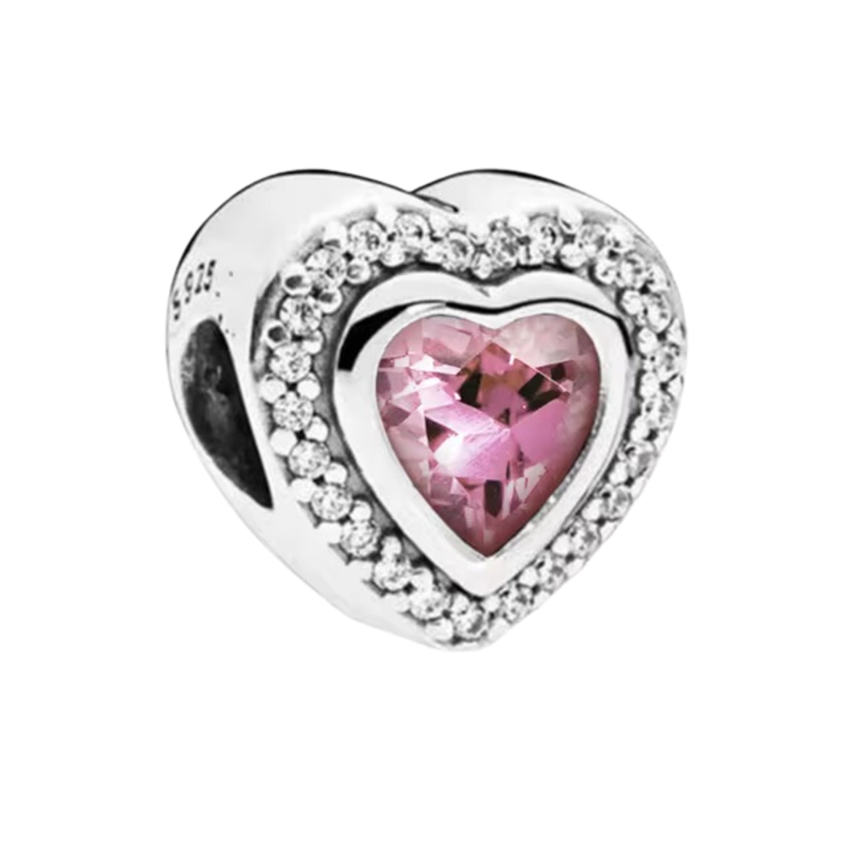 Precioso dije de plata de ley 925 para pulsera: corazón, corona y ojo malvado. Regalo.
