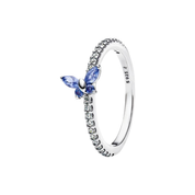 Anillos de eternidad/mariposa/cinta de plata de ley 925 con circonitas cúbicas