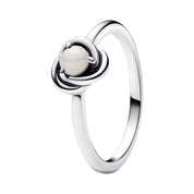 Anillo de eternidad con piedra de nacimiento en plata de ley 925