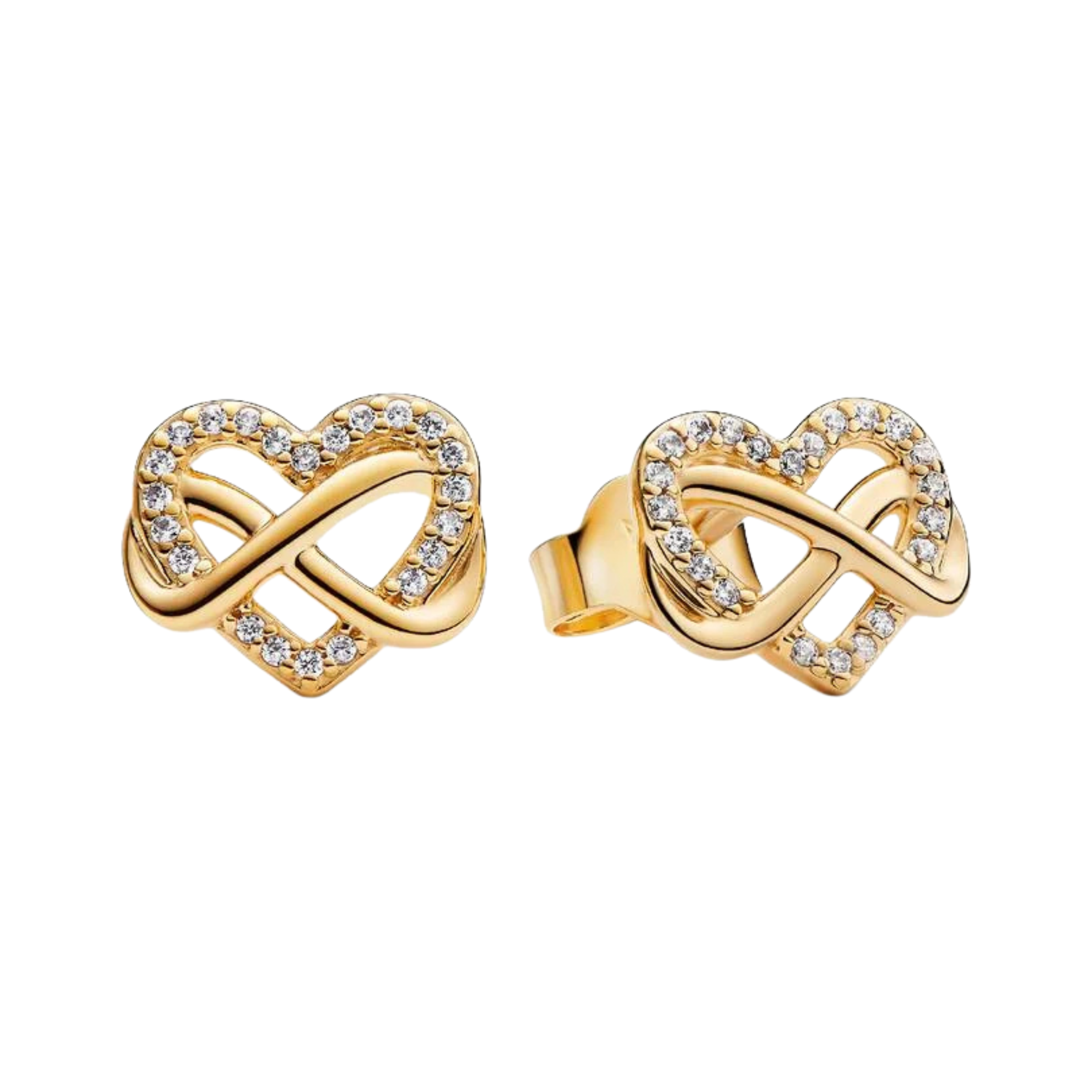 Women's Gold & Silver Tone Earrings – Sparkling Crystal Studs, Small Hoop Earrings, Infinity Heart & Pink Stone Designs, Dainty Fashion Jewelry Gifts for Her