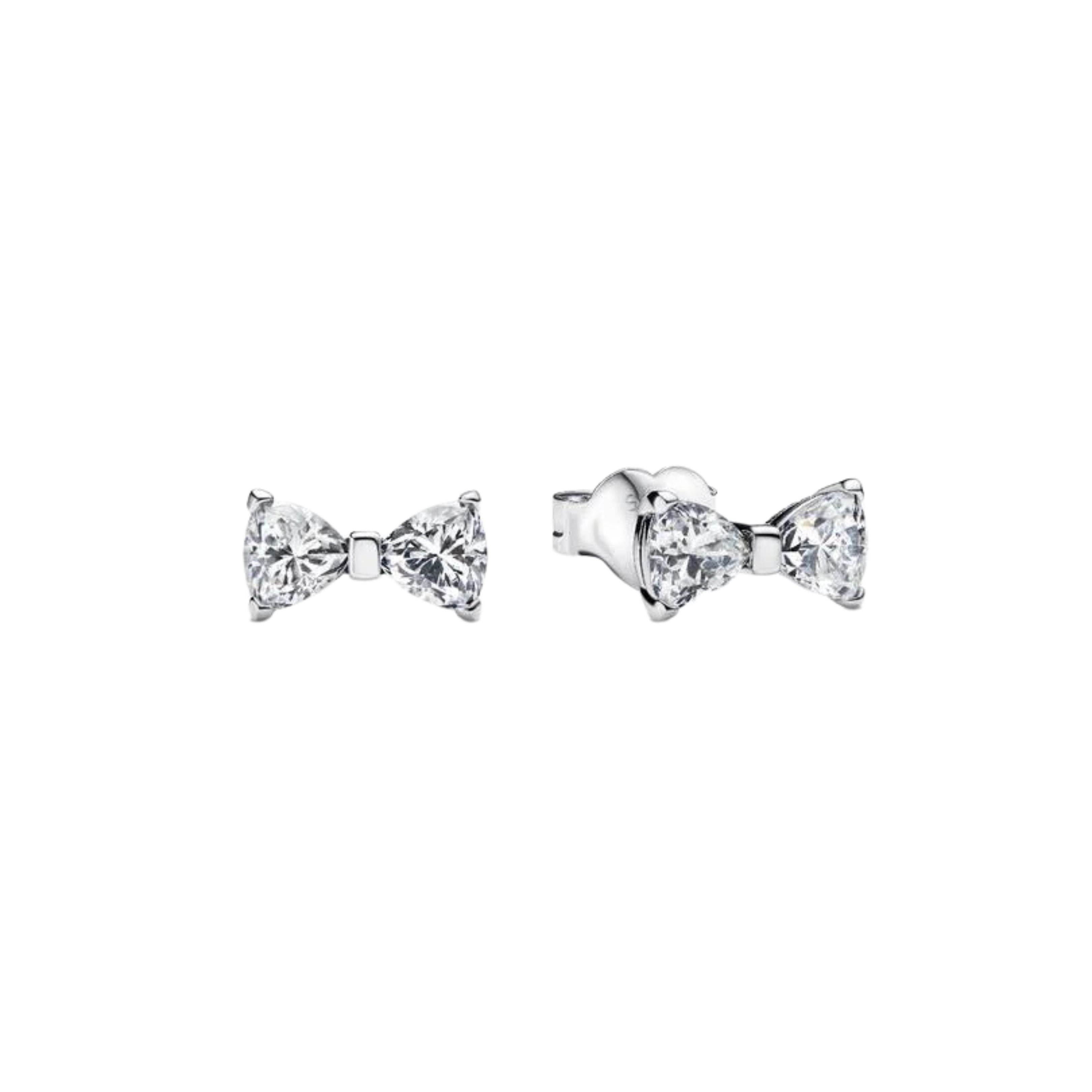 Pendientes de plata de ley 925 con forma de corazón, mariposa y cinta