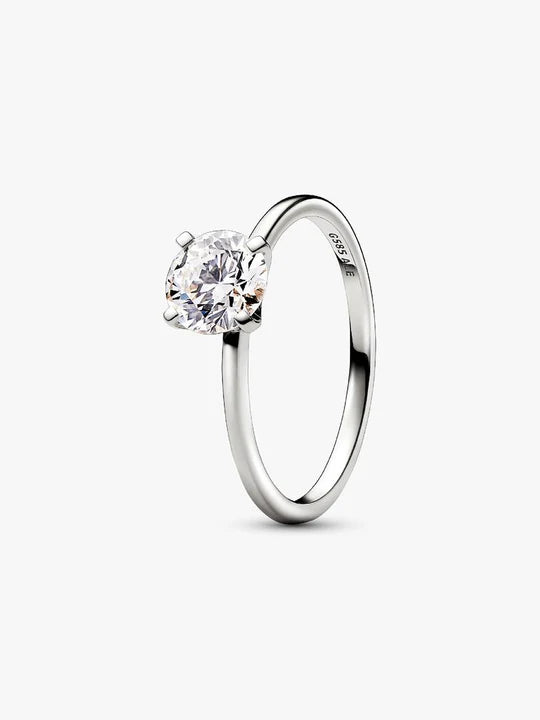 Anillo solitario de plata 925 con circonita cúbica