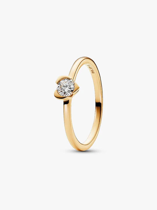Anillo solitario de plata 925 con circonita cúbica