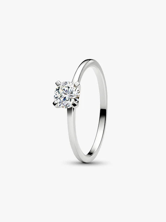 Anillo solitario de plata 925 con circonita cúbica