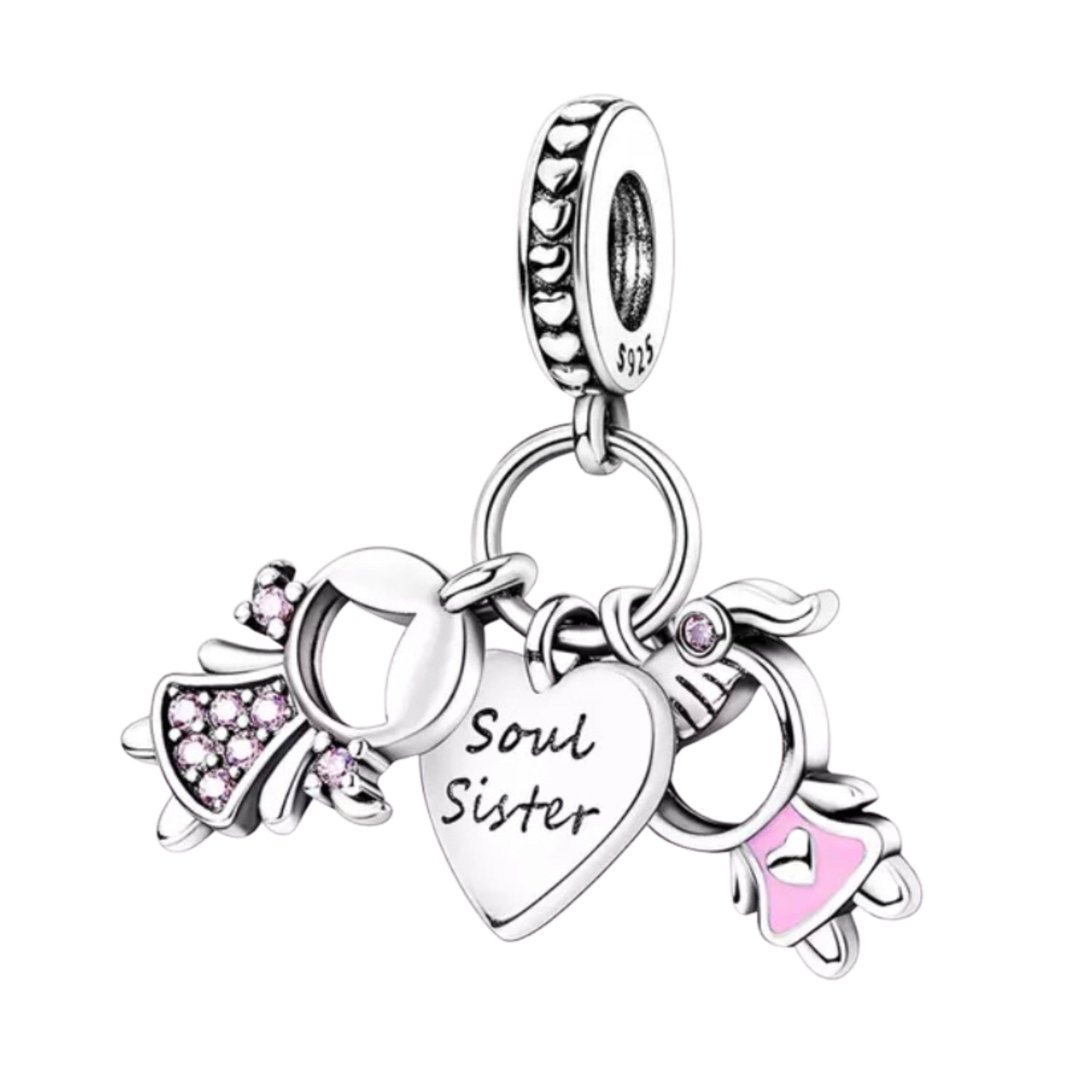 Dijes para pulsera de plata de ley 925: corazón, amor, mamá, bonitos dijes colgantes