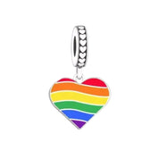 Charm colgante de plata de ley 925 para pulsera: corazón, mariposa, flor y dijes de viaje, regalo para mujer.