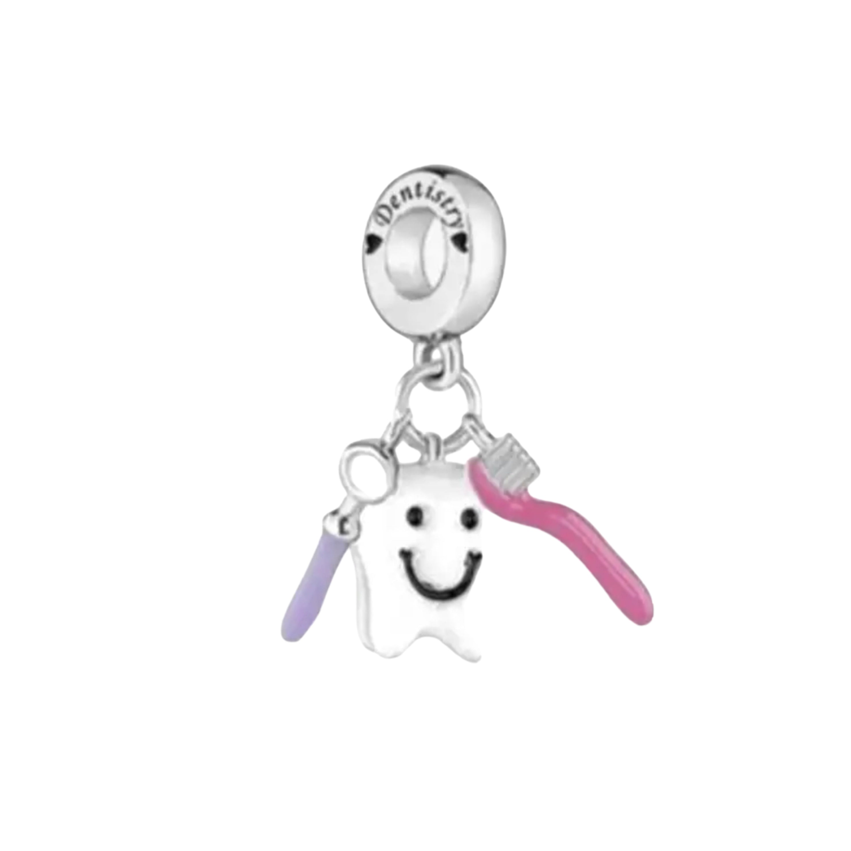 Precioso dije de plata de ley 925 para pulsera: corazón, corona y ojo malvado. Regalo.