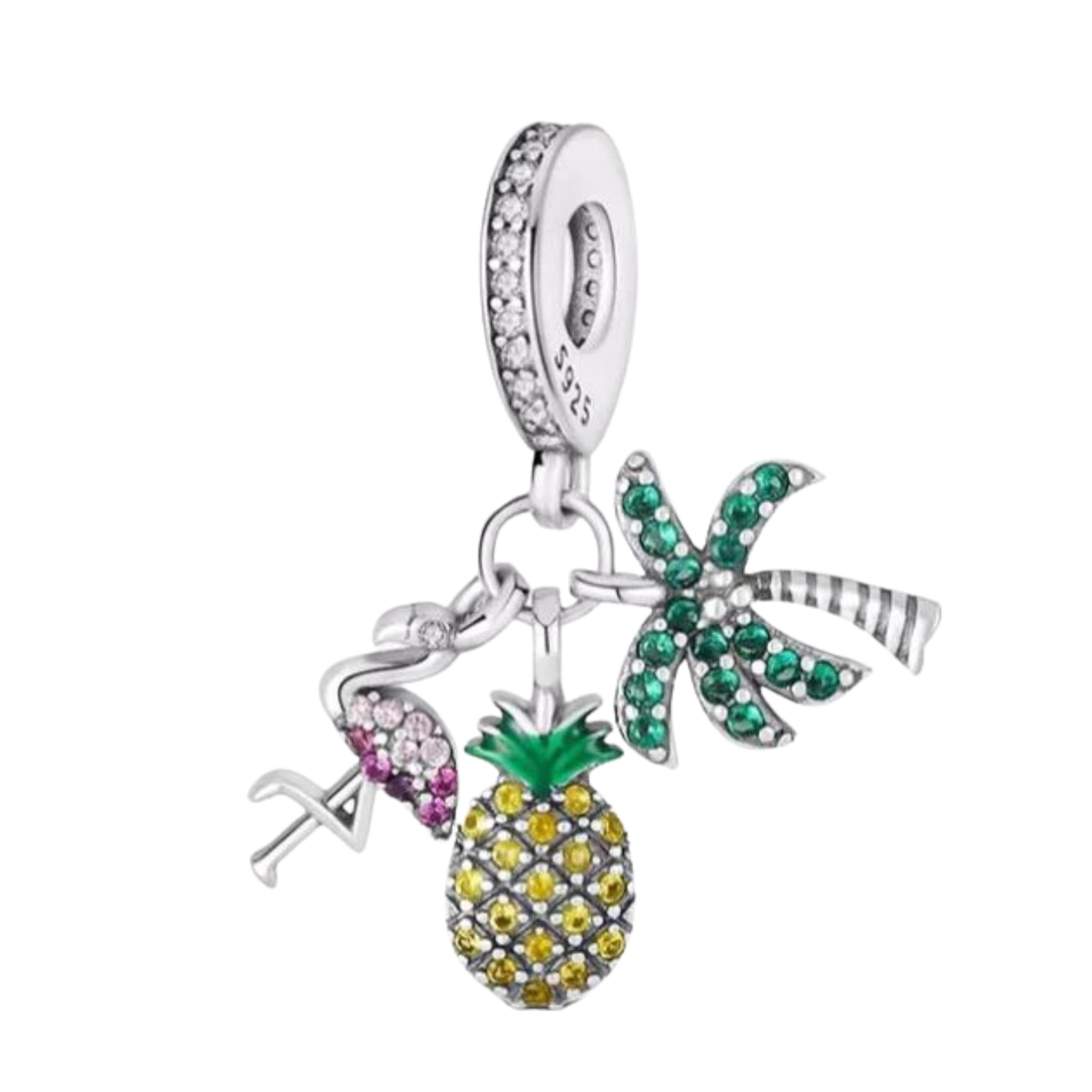 Charm colgante de plata de ley 925 para pulsera: corazón, mariposa, flor y dijes de viaje, regalo para mujer.