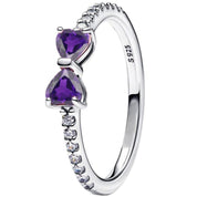 925 Sterling Silver Bow Jewelry Set – Necklace, Ring & Stud Earrings with Color Crystal Stones