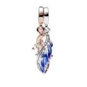 Charm colgante de plata de ley 925 para pulsera: corazón, mariposa, flor y dijes de viaje, regalo para mujer.