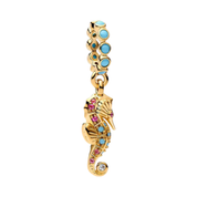 Cuentas de Oro con Dijes para Pulsera | Dijes de Lujo con Corazón, Trébol, Árbol y Cristal | Joyería Elegante para Mujeres