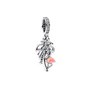 Precioso dije de plata de ley 925 para pulsera: corazón, corona y ojo malvado. Regalo.