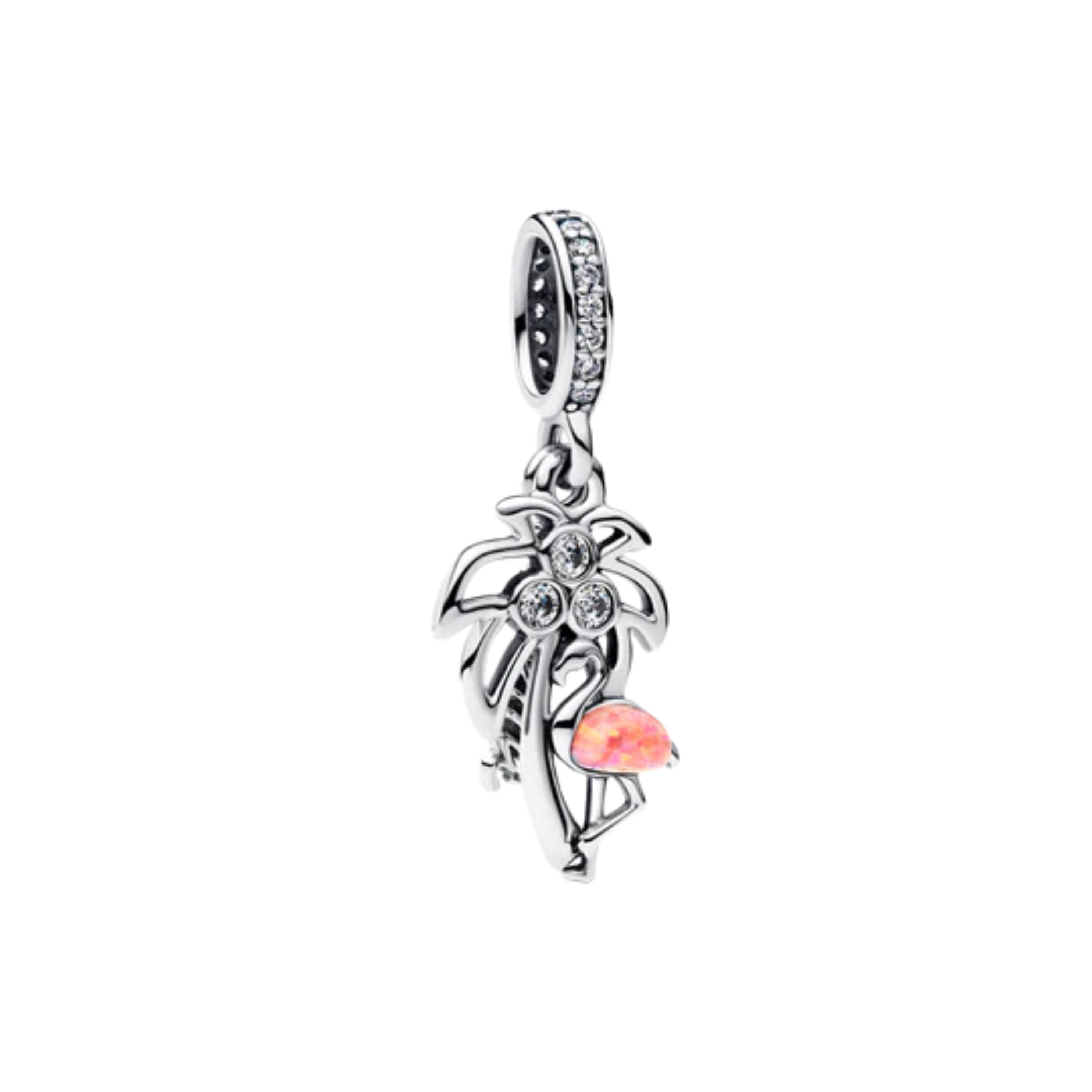 Precioso dije de plata de ley 925 para pulsera: corazón, corona y ojo malvado. Regalo.
