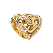 Gold Heart & Lion Cub Charms for Bracelets – Love Heart & Cute Animal Charms