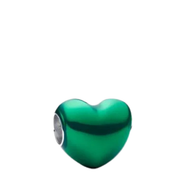 Heart Glass & Enamel Charm Bead | Colorful European Bracelet Charm | Silver Core Pendant for Snake Chain Bracelets