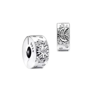 Set de Abalorios y Colgantes para Pulsera | Abalorios de Cristal con Clip y Cuenta de Flor Rosa | Elegante Set de Joyería