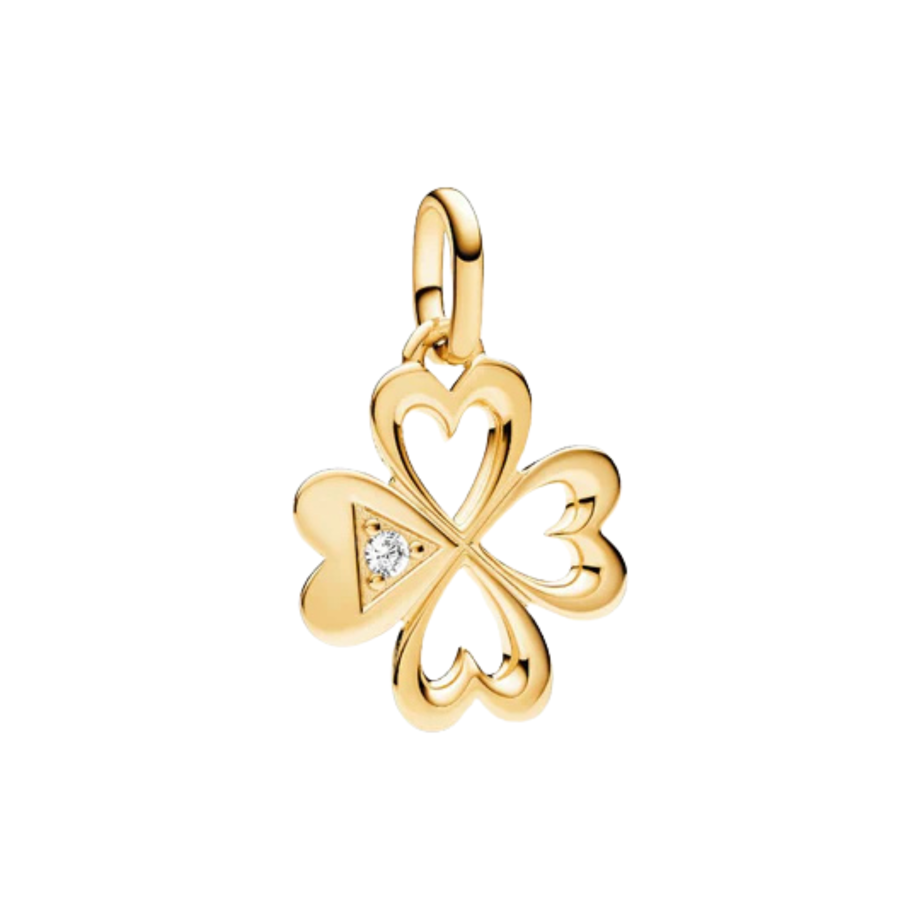 Cuentas de Oro con Dijes para Pulsera | Dijes de Lujo con Corazón, Trébol, Árbol y Cristal | Joyería Elegante para Mujeres