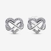 Infinity Heart Jewelry Set – Necklace, Stud Earrings & Charm Bracelet | 925 Sterling Silver Style Gift Set