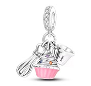 Abalorios de estilo de vida de plata de ley 925 – Cuentas para pulsera de cámara, viaje, compras, coche y belleza