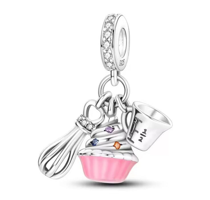 Abalorios de estilo de vida de plata de ley 925 – Cuentas para pulsera de cámara, viaje, compras, coche y belleza