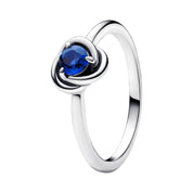 Anillo de eternidad con piedra de nacimiento en plata de ley 925