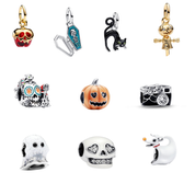 Halloween Charms for Bracelets – Skull, Pumpkin, Ghost, Black Cat & Spooky Charms
