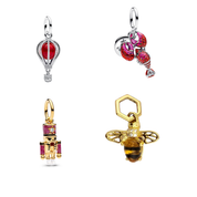 925 Sterling Silver Dangle Charm | Enamel & CZ Pendant Charms | Fits Most European Charm Bracelets