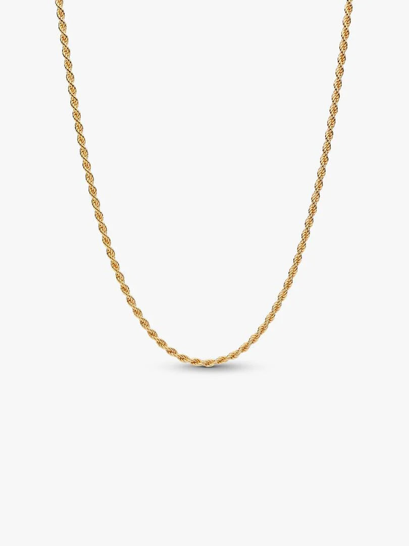Women's Gold & Silver Tone Rope Chain Necklace – Elegant Twisted Chain, Dainty Minimalist Necklace, Classic Layering Jewelry, Everyday Fashion Accessories Gifts for Her