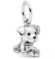 Abalorios de Plata de Ley 925 Perros y animales – Cuentas colgantes de cachorro y rana adorables para pulseras
