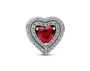 Red Heart & Liberty Abalorios de plata de ley 925 para pulsera