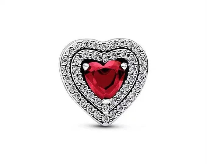 Red Heart & Liberty Abalorios de plata de ley 925 para pulsera