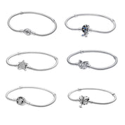 925 Sterling Silver Charm Bracelet for Women – Rose, Moon, Star, Butterfly & Floral Designs